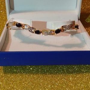 Bracelet sapphire 18k gold over brass. Last price drop.Take it or leave it.